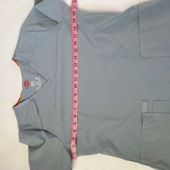 Dickies EDS Essentials Gray Scrub Set Size M Stretch Medical Uniform Top & Pants - Picture 10 of 16